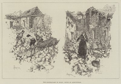 The Earthquake in Spain, Ruins of Albunuelas by Amedee Forestier